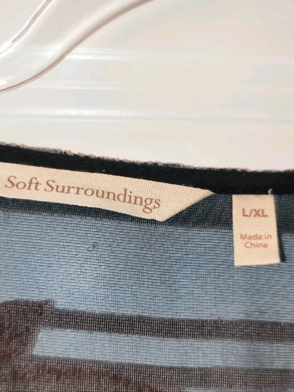 Soft Surroundings Duster Cardigan Womens L XL Velvet Burnout Beaded Sheer Kimono - Picture 8 of 8